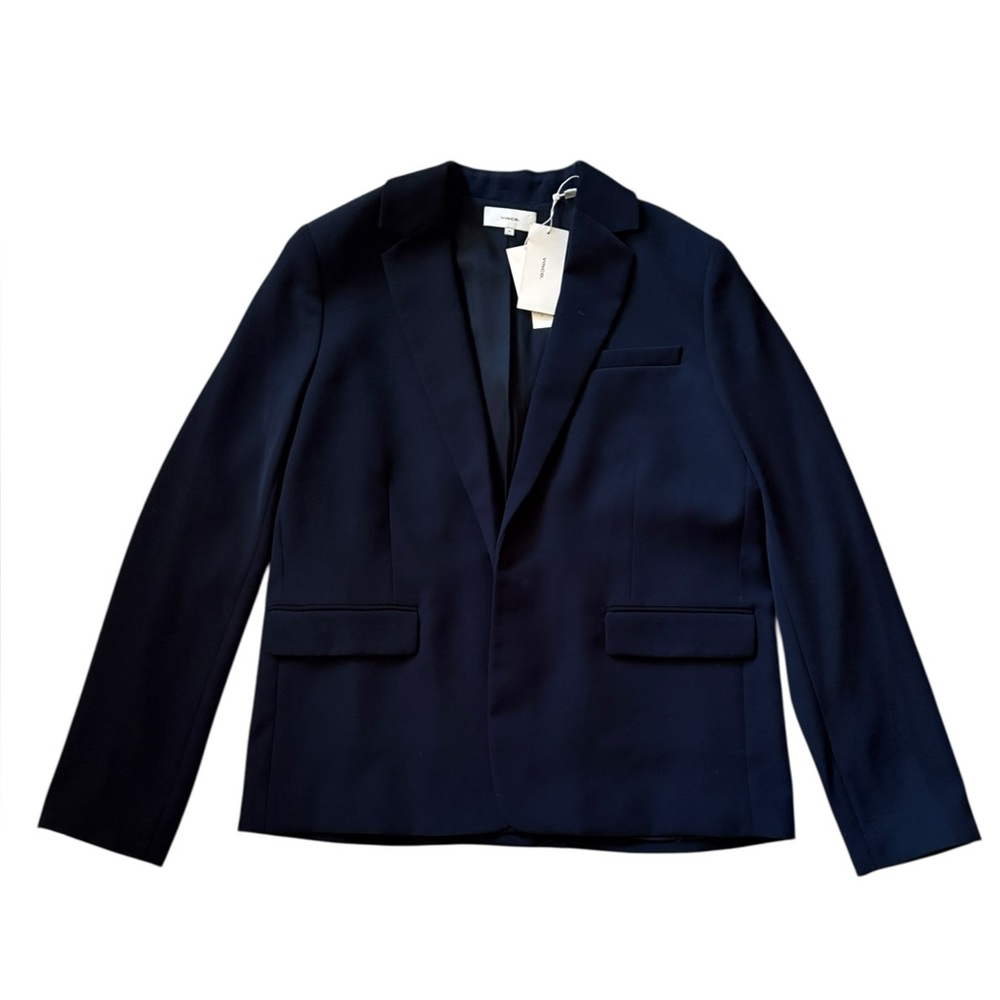 VINCE Concealed Closure Notch Lapel Blazer Black Size 14 NWT - Picture 8 of 14